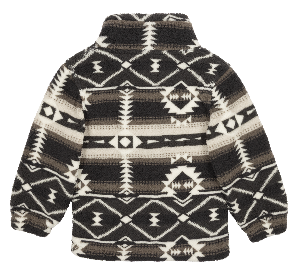 Cozy luxury fleece bowtie with a stylish tribal pattern in black, white, and cream, perfect for infants and toddlers.
